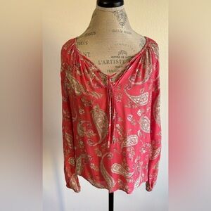 Lucky Brand coral paisley top